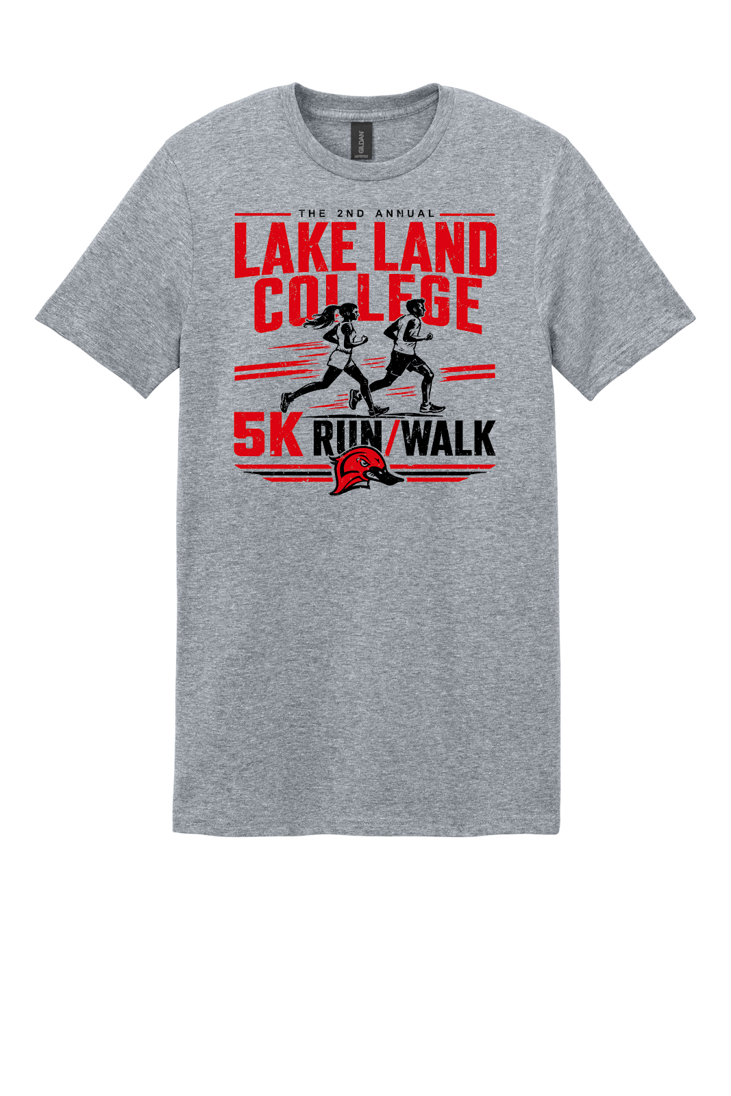 Lakeland College2 - 2026 5k Run Walk - Design 01 - T-Shirt - Gildan 64000 - Sport Grey