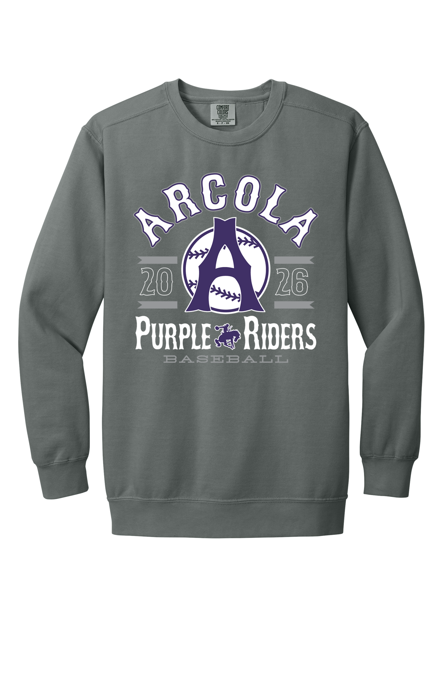 Arcola - Baseball - Design 04 - Crewneck Sweatshirt - Comfort Color 1566