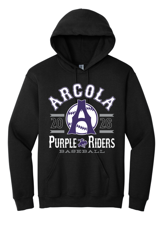 Arcola - Baseball - Design 04 - Hooded Sweatshirt - Gildan 18500