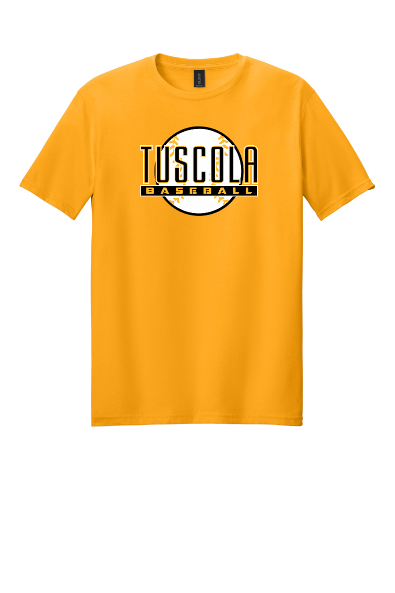 Tuscola Baseball 2026 Gildan 64000 Ball Logo - Gold