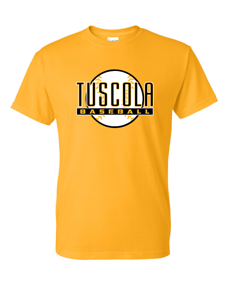 Tuscola Hornets Baseball 2026 - Gildan DryBlend 50/50 T-Shirt - Ball Logo - 8000