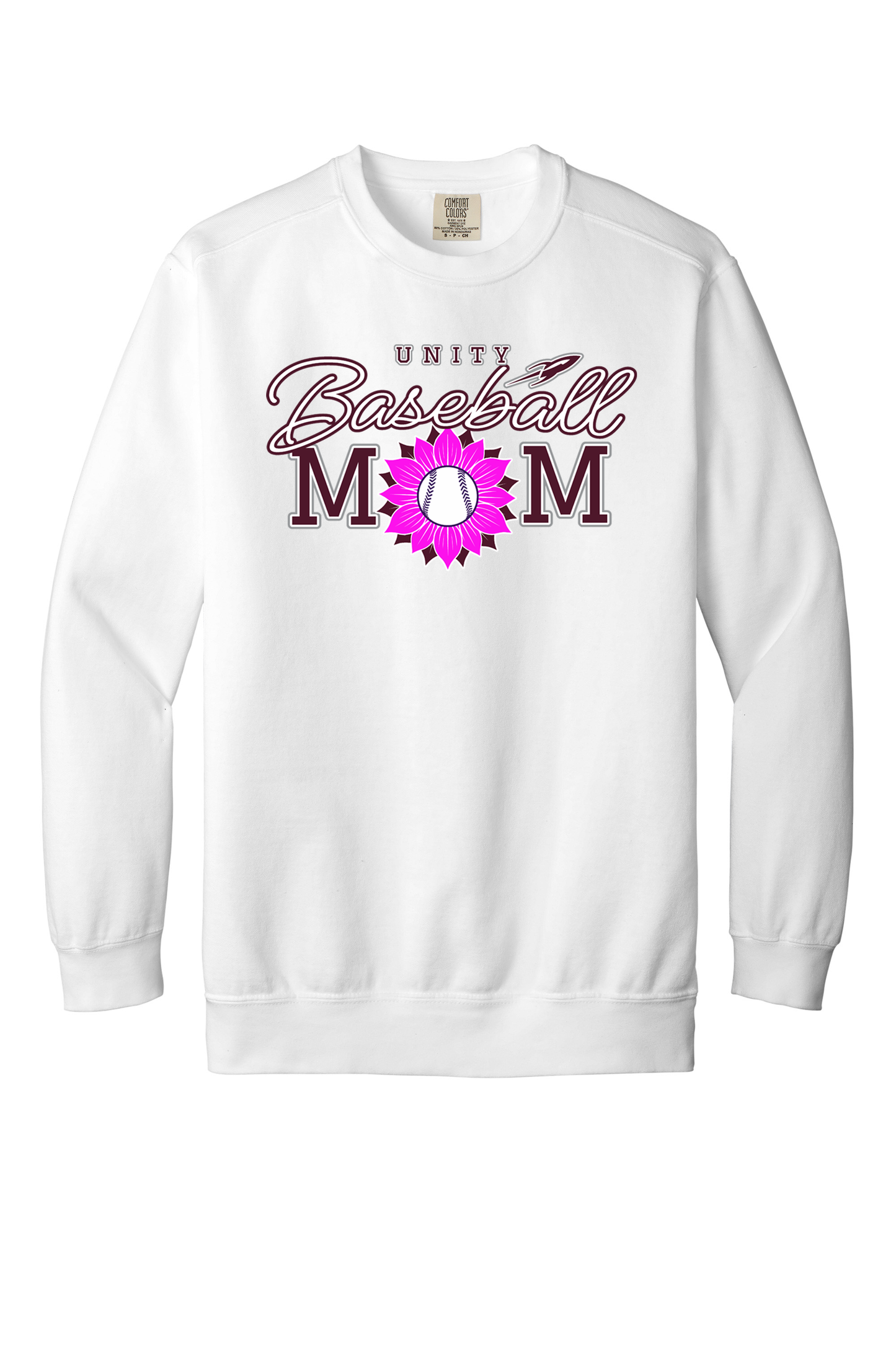 Unity - Baseball - Design 02 - Crewneck Sweatshirt - Comfort Color 1566 - White