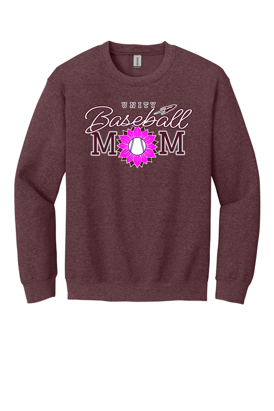 Unity - Baseball - Design 02 - Crewneck Sweatshirt - Gildan 18000 - Heather Dark Maroon