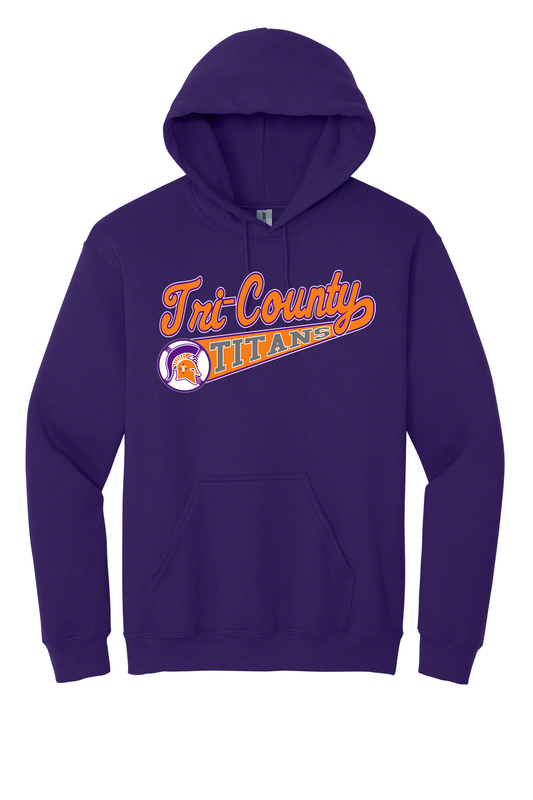 Tri-County - Baseball - Design 01 - Hooded Sweatshirt - Gildan 18500 - Team Purple
