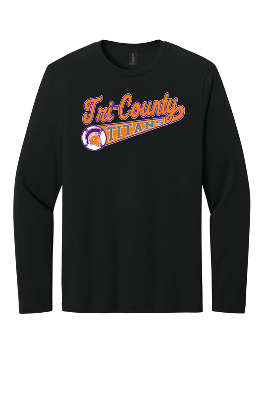 Tri-County - Baseball - Design 01 - Long Sleeve T - Gildan 64400 - Black