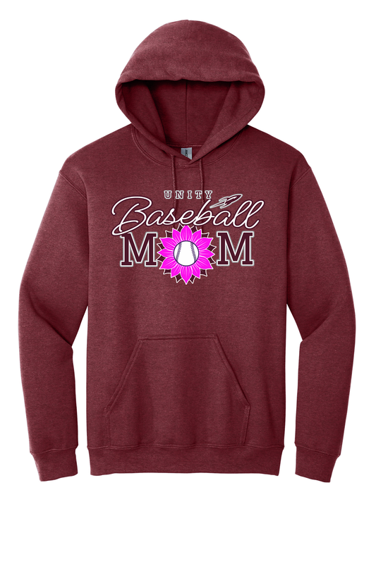 Unity - Baseball - Design 02 - Hooded Sweatshirt - Gildan 18500 - Heather Dark Maroon