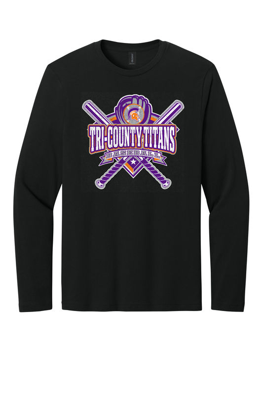Tri-County - Baseball - Design 03 - Long Sleeve T - Gildan 64400 - Black