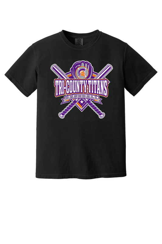 Tri-County - Baseball - Design 03 - T-shirt - Comfort Color 1717 - Black