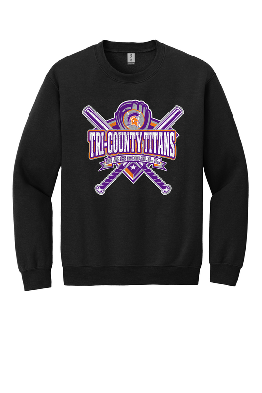 Tri-County - Baseball - Design 03 - Crewneck Sweatshirt - Gildan 18000 - Black