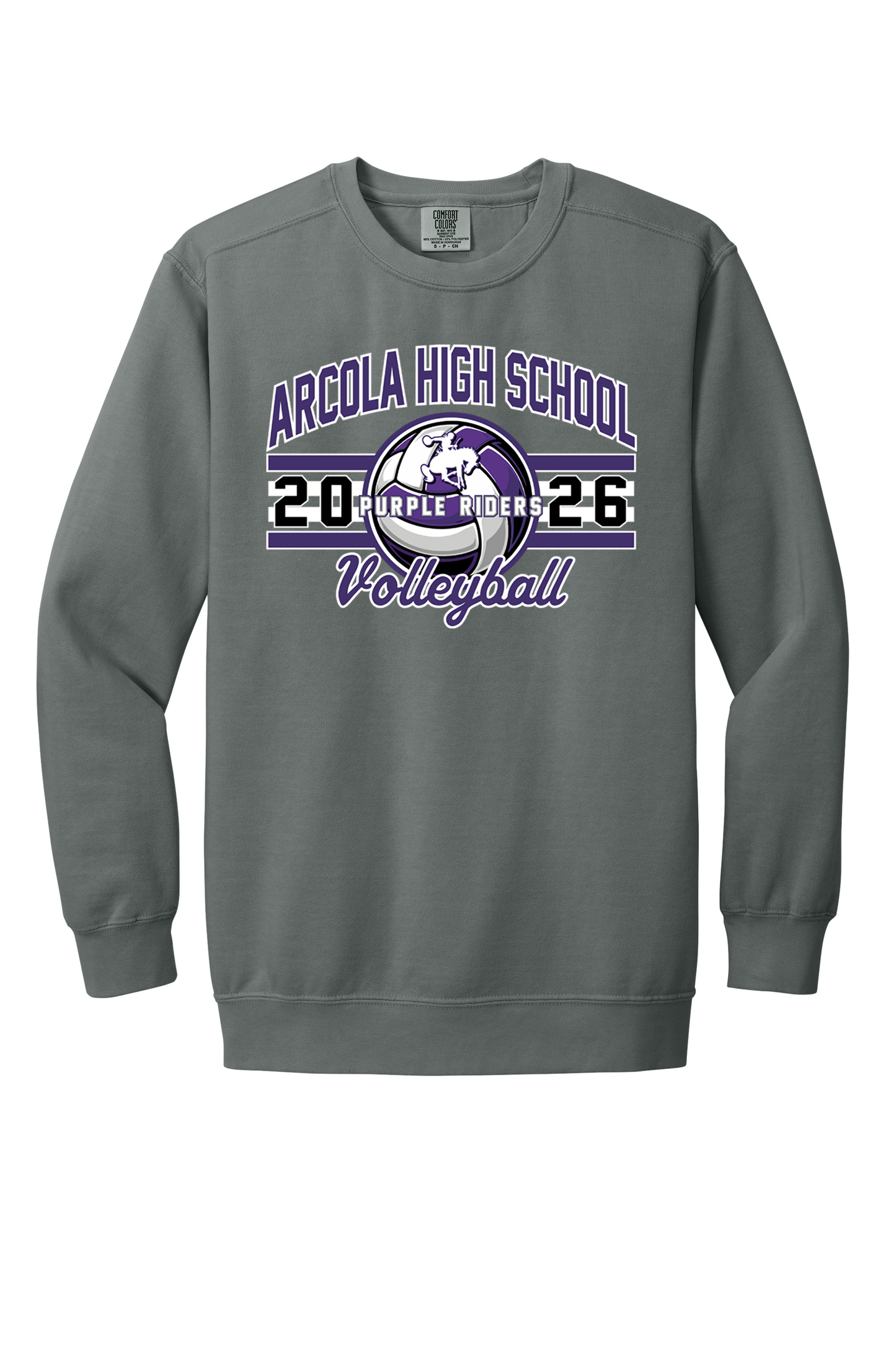 Arcola - Volleyball - Design 03 -  Crewneck Sweatshirt - Comfort Color 1566