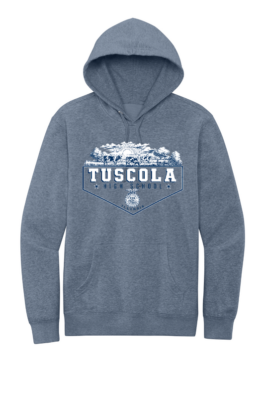 Tuscola FFA 2026 DT6100 Flint Blue Heather Tuscola Logo hoodie