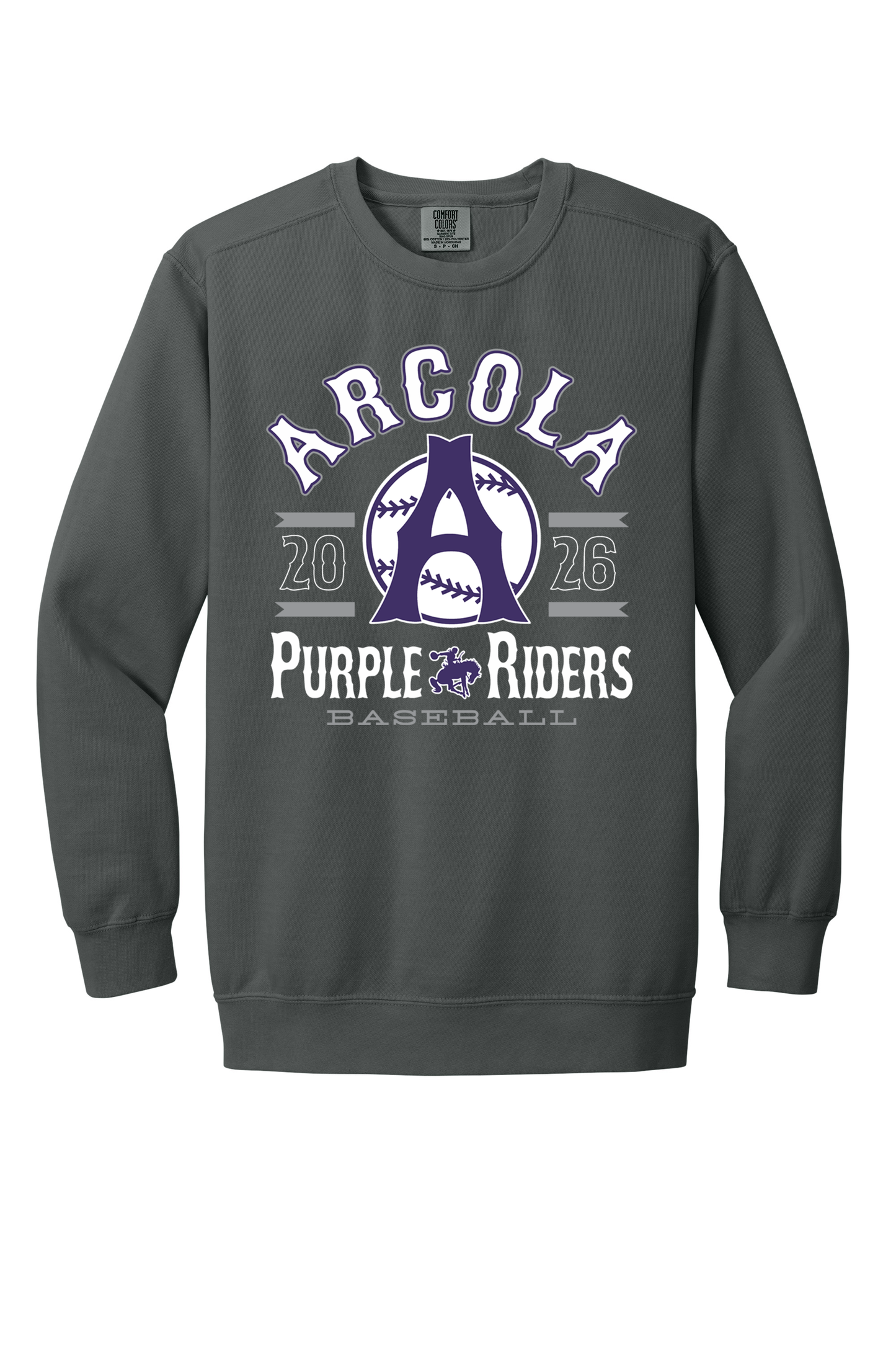 Arcola - Baseball - Design 04 -  Crewneck Sweatshirt - Comfort Color 1566