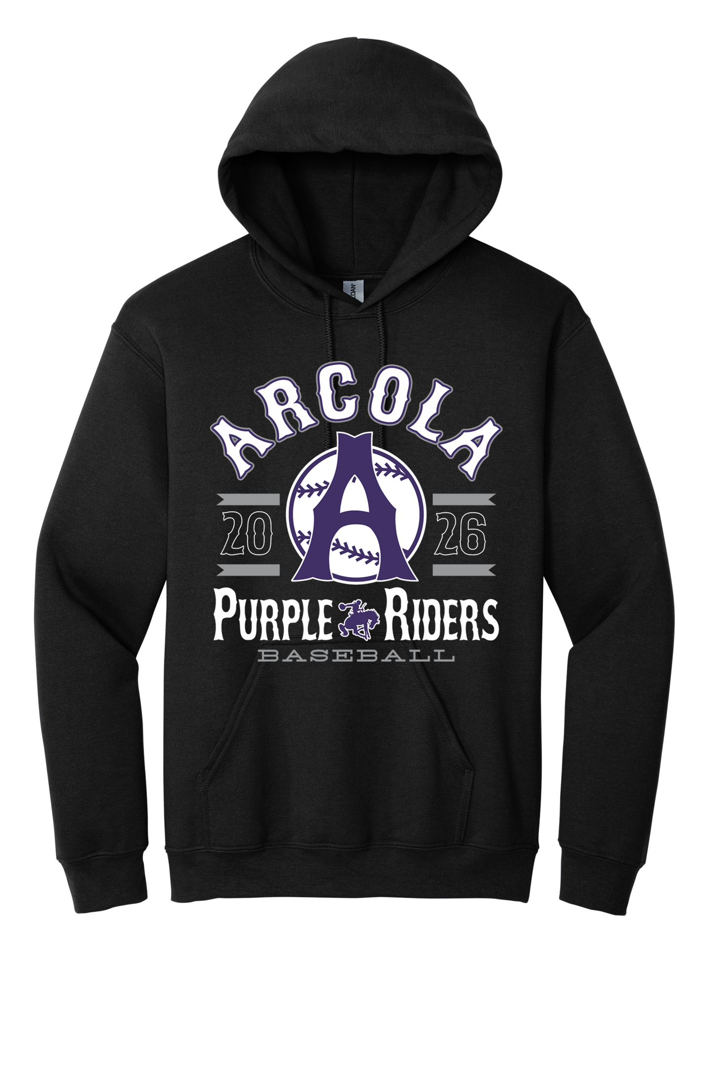 Arcola - Baseball - Design 04 -  Hooded Sweatshirt - Gildan 18500