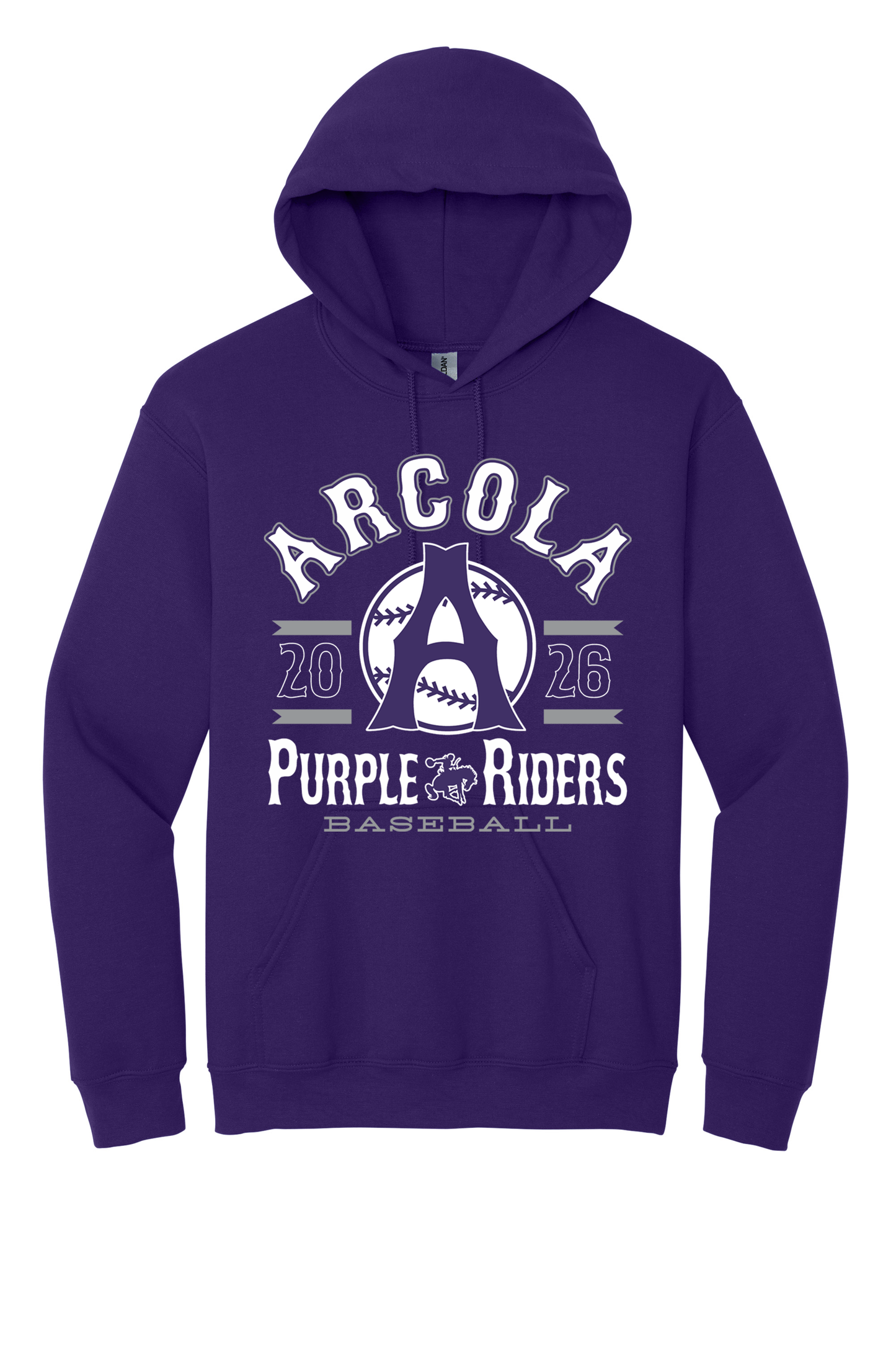 Arcola - Baseball - Design 04 -  Hooded Sweatshirt - Gildan 18500
