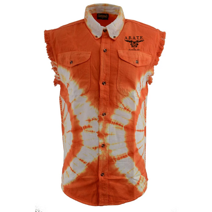 ABATE - Milwaukee Leather - Lightweight Sleeveless Denim Shirt - MDM11680