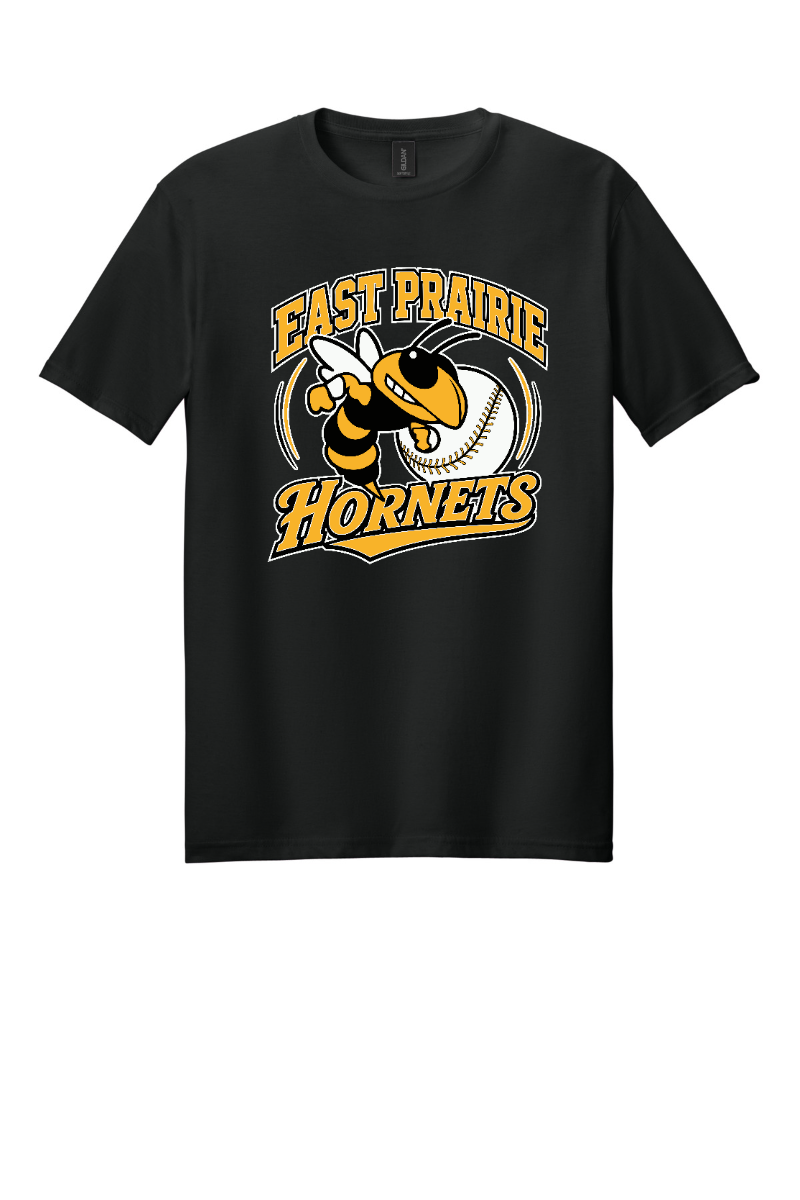Tuscola Hornets Baseball 2026 Youth Gildan Softstyle T-Shirt Hornet Logo 64000B