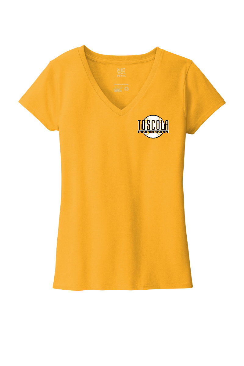 Tuscola Hornets Baseball 2026 - District Women's Re-Tee V-Neck - Ball Logo - DT8001