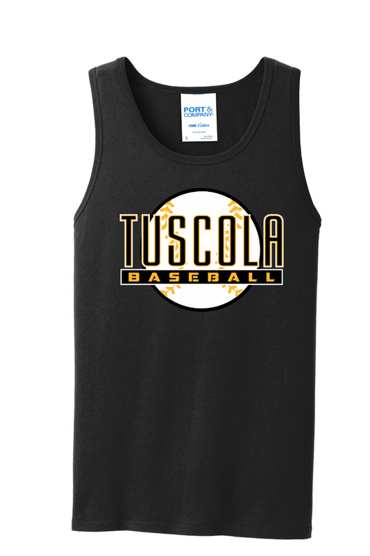 Tuscola Hornets Baseball 2026 - Port & Co Core Cotton Tank Top - Ball Logo - PC54TT