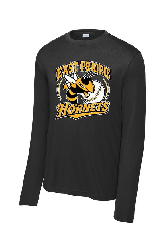 Tuscola Hornets Baseball 2026 Youth Sport-Tek L/S PosiCharge Competitor Tee Hornet Logo YST350LS