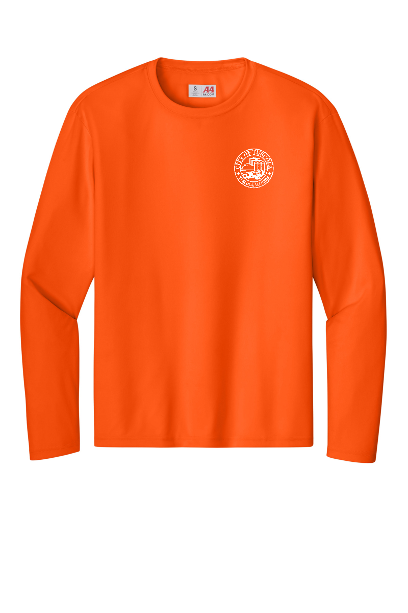 Tuscola Public Works Cooling Performance Long Sleeve Tee A4N3165 - front, city seal