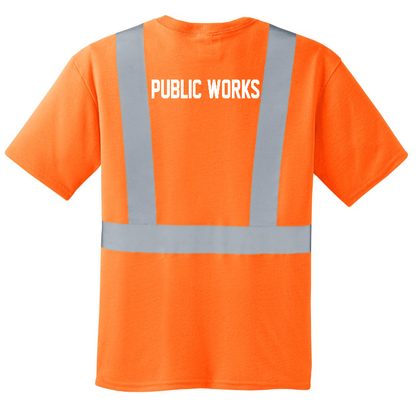Tuscola Public Works ANSI 107 Class 2 Safety Tee CS401 - front, city seal