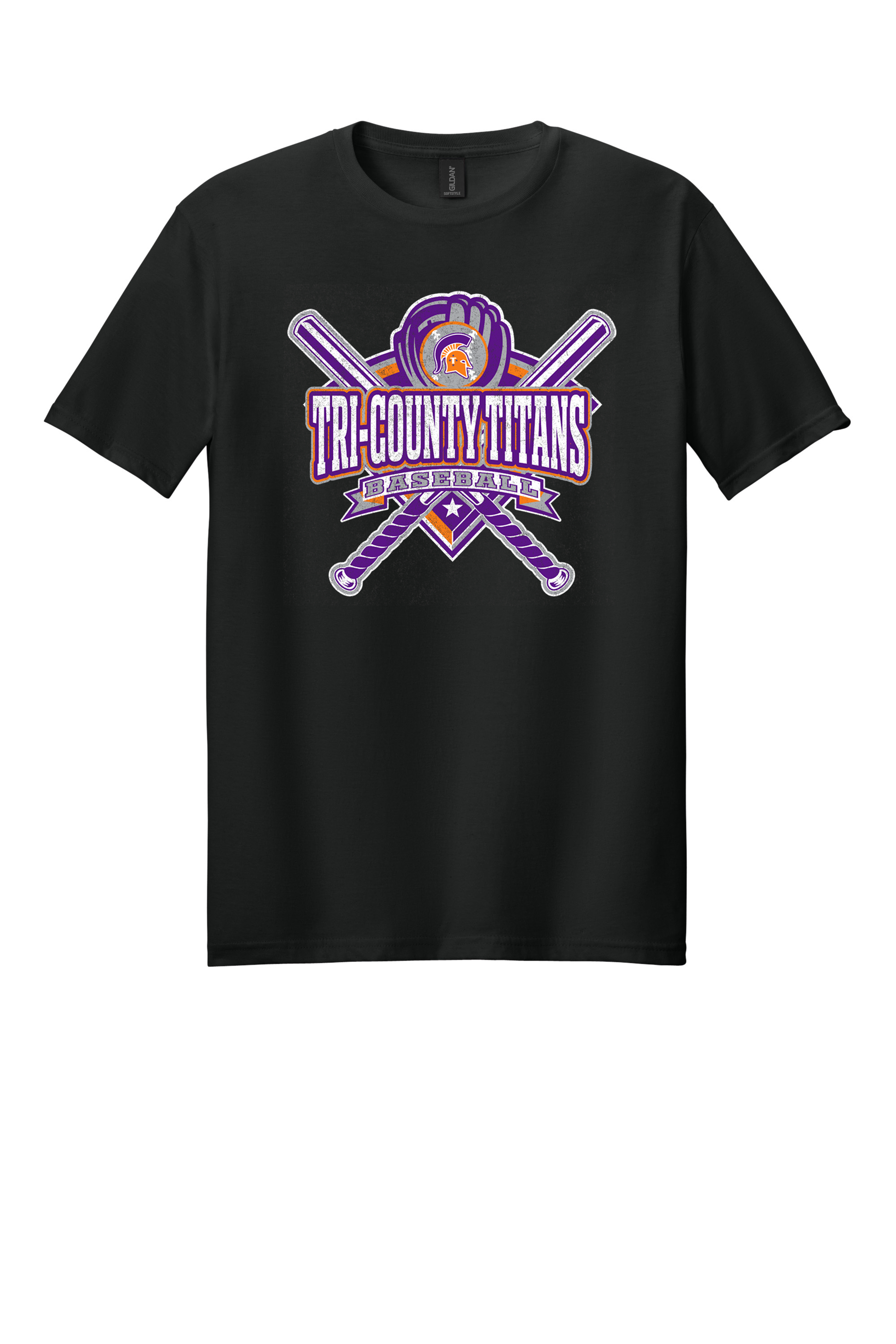 Tri-County - Baseball - Design 03 -  T-shirt - Gildan 64000 - Black