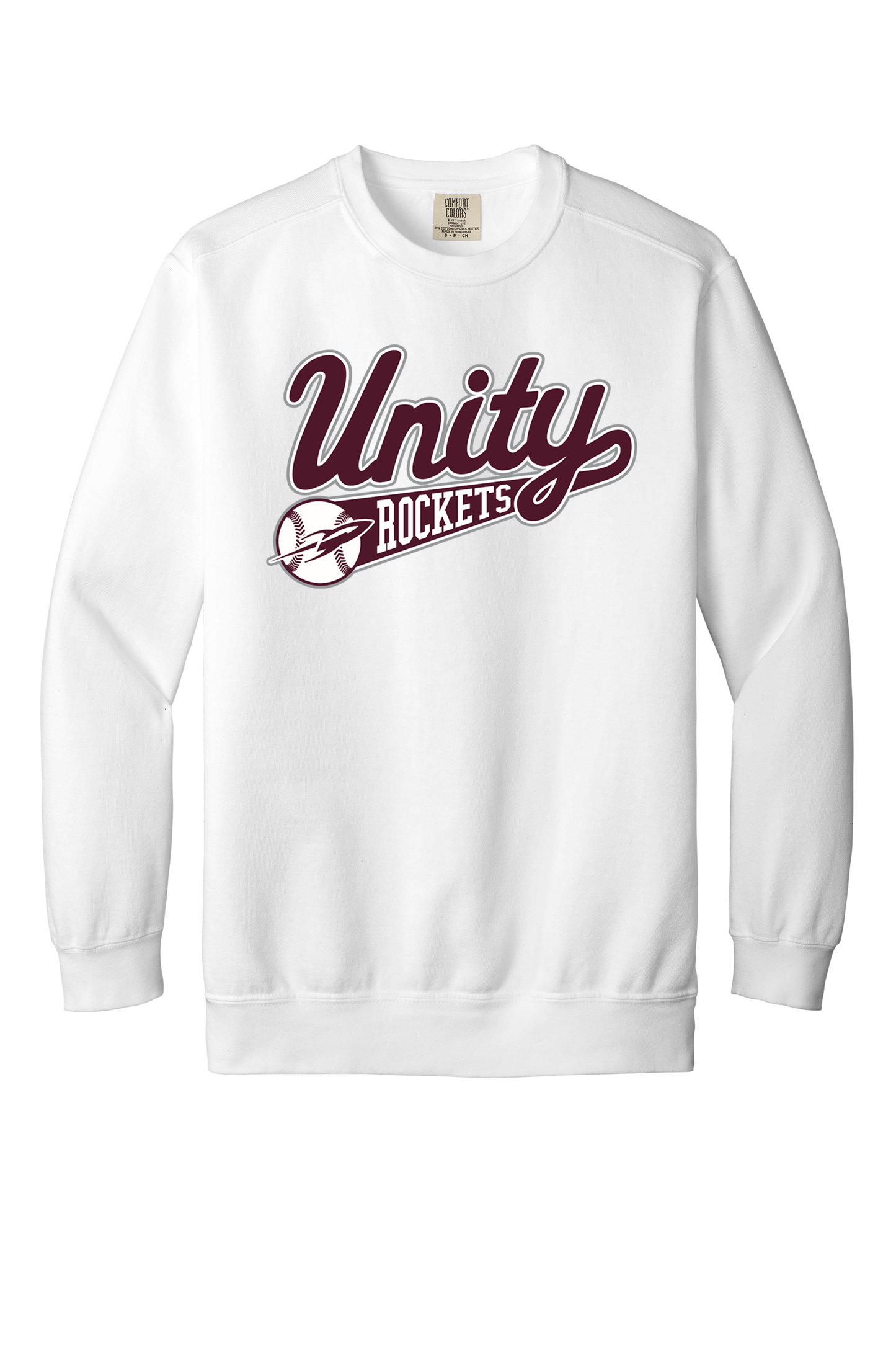 Unity - Baseball - Design 01 -  Crewneck Sweatshirt - Comfort Color 1566 - White