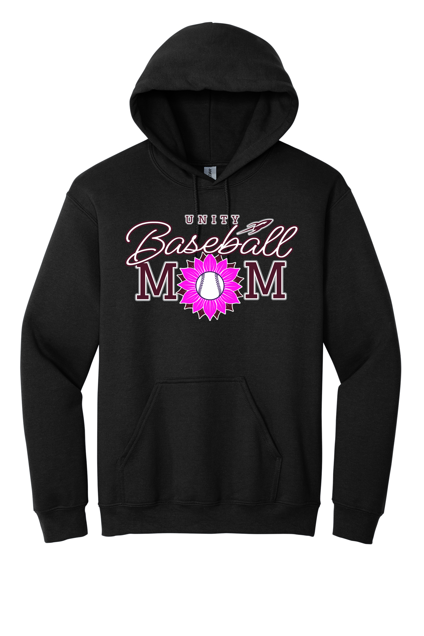 Unity - Baseball - Design 02 -  Hooded Sweatshirt - Gildan 18500 - Black