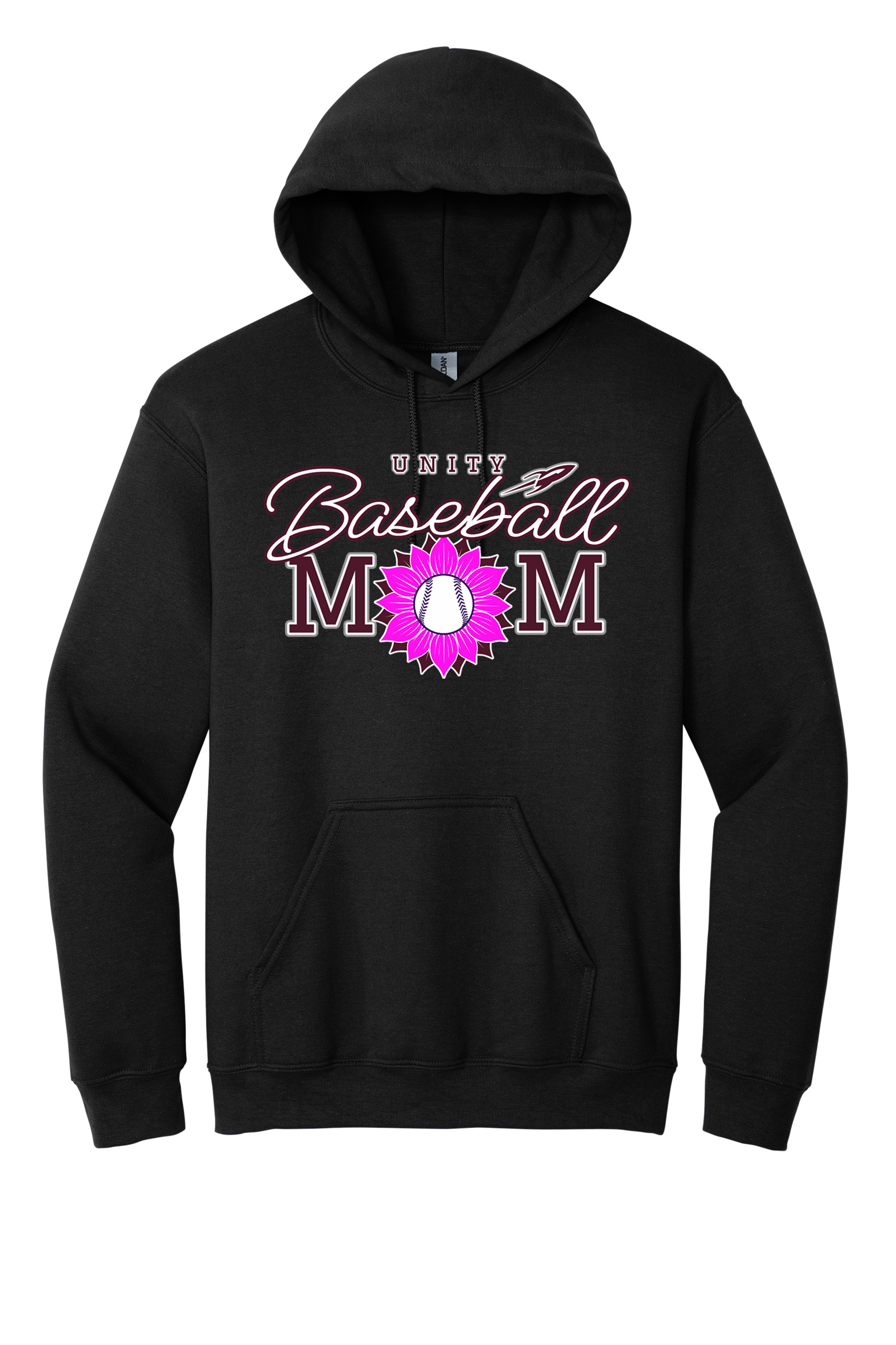 Unity - Baseball - Design 02 -  Hooded Sweatshirt - Gildan 18500 - Black
