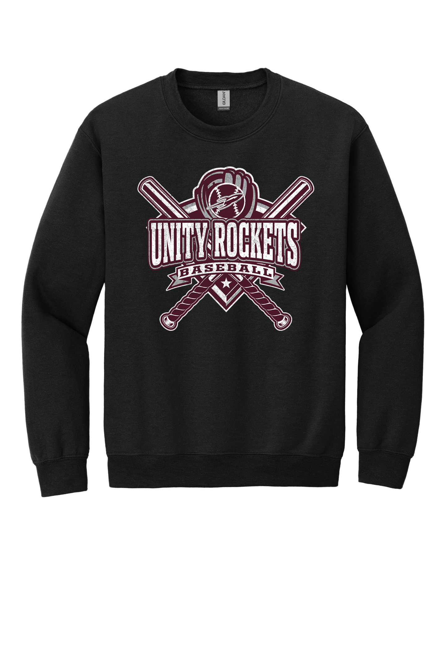 Unity - Baseball - Design 03 -  Crewneck Sweatshirt - Gildan 18000 - Black
