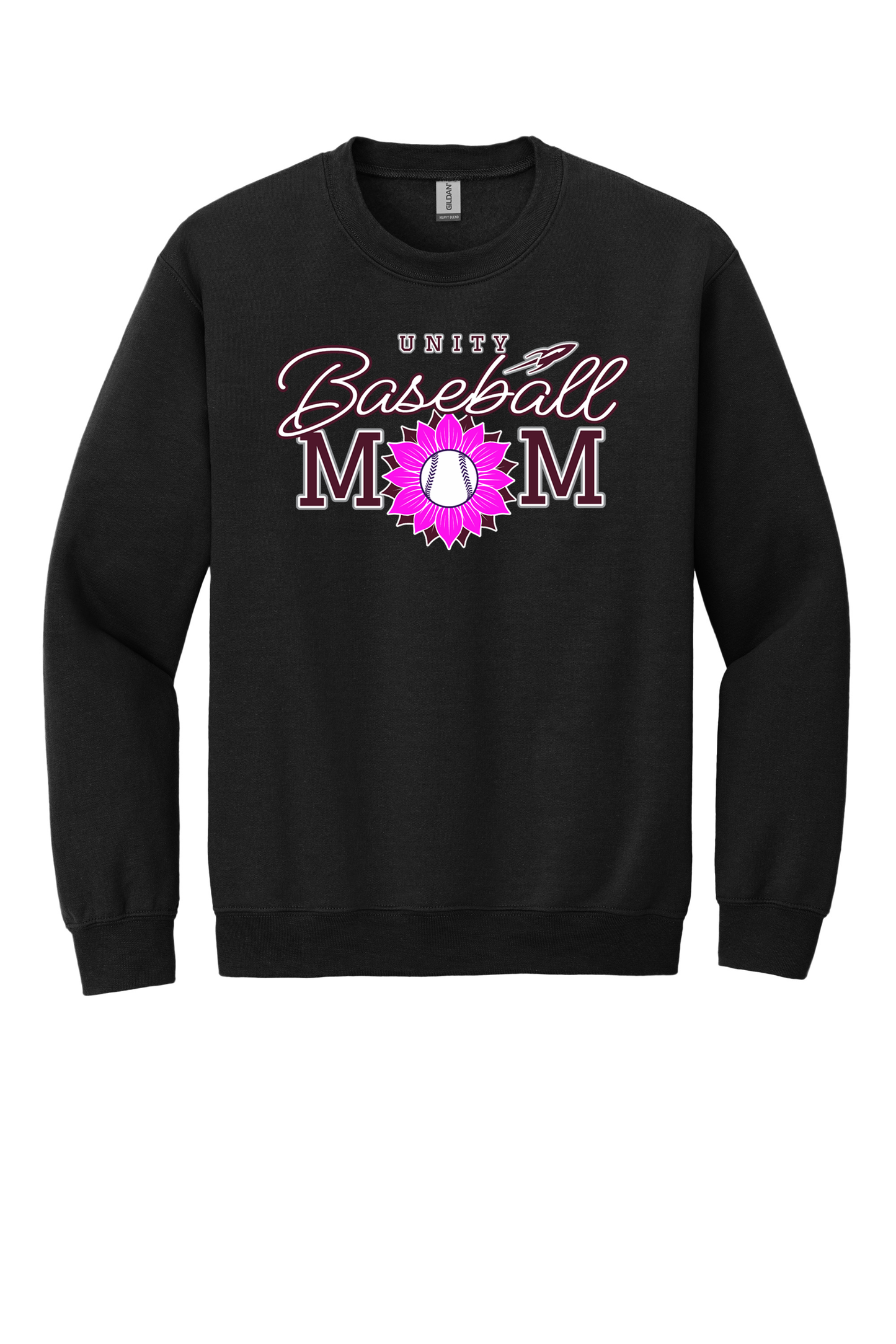 Unity - Baseball - Design 02 -  Crewneck Sweatshirt - Gildan 18000 - Black