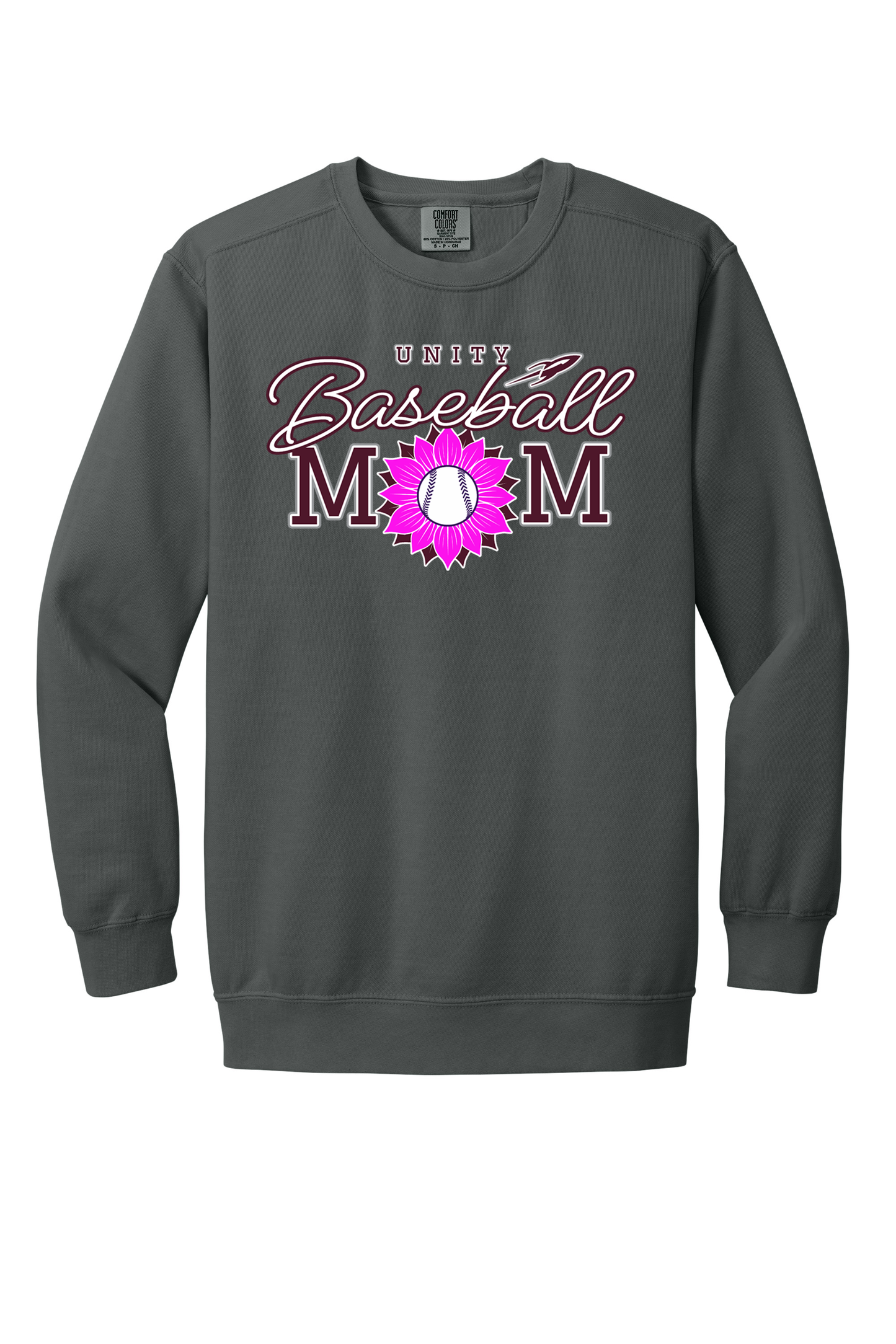 Unity - Baseball - Design 02 -  Crewneck Sweatshirt - Comfort Color 1566 - Pepper