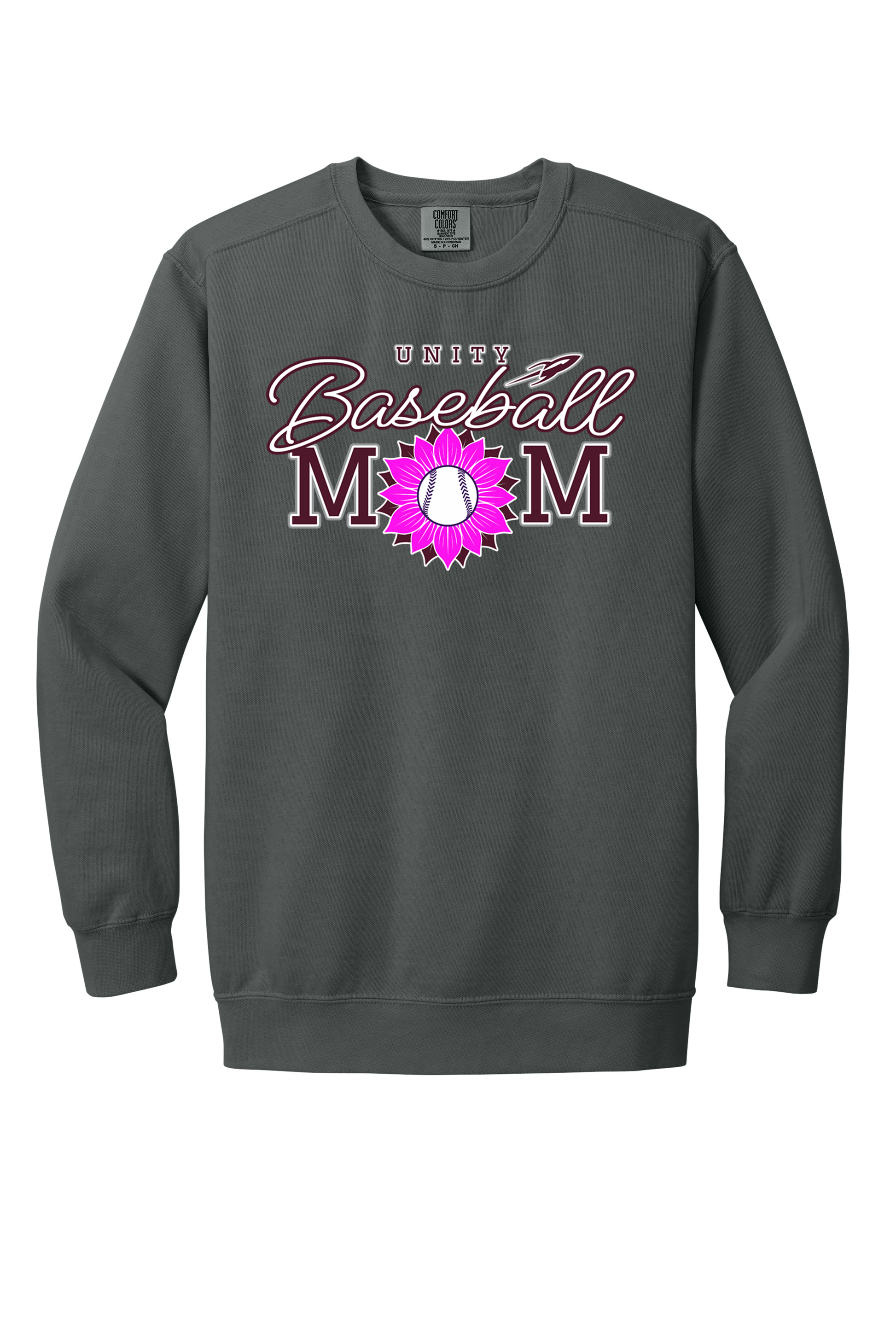 Unity - Baseball - Design 02 -  Crewneck Sweatshirt - Comfort Color 1566 - Pepper