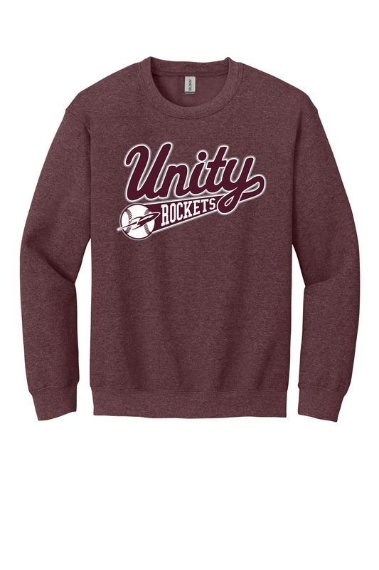 Unity - Baseball - Design 01 -  Crewneck Sweatshirt - Gildan 18000 - Heather Dark Maroon