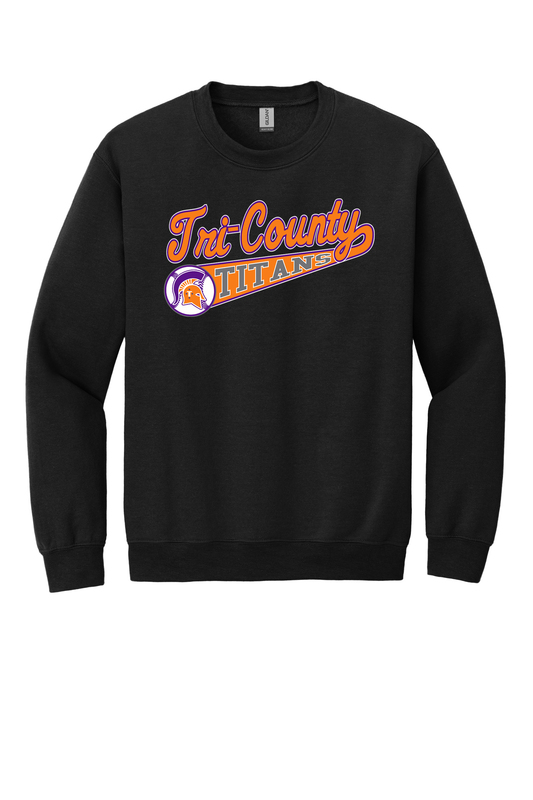 Tri-County - Baseball - Design 01 -  Crewneck Sweatshirt - Gildan 18000 - Black
