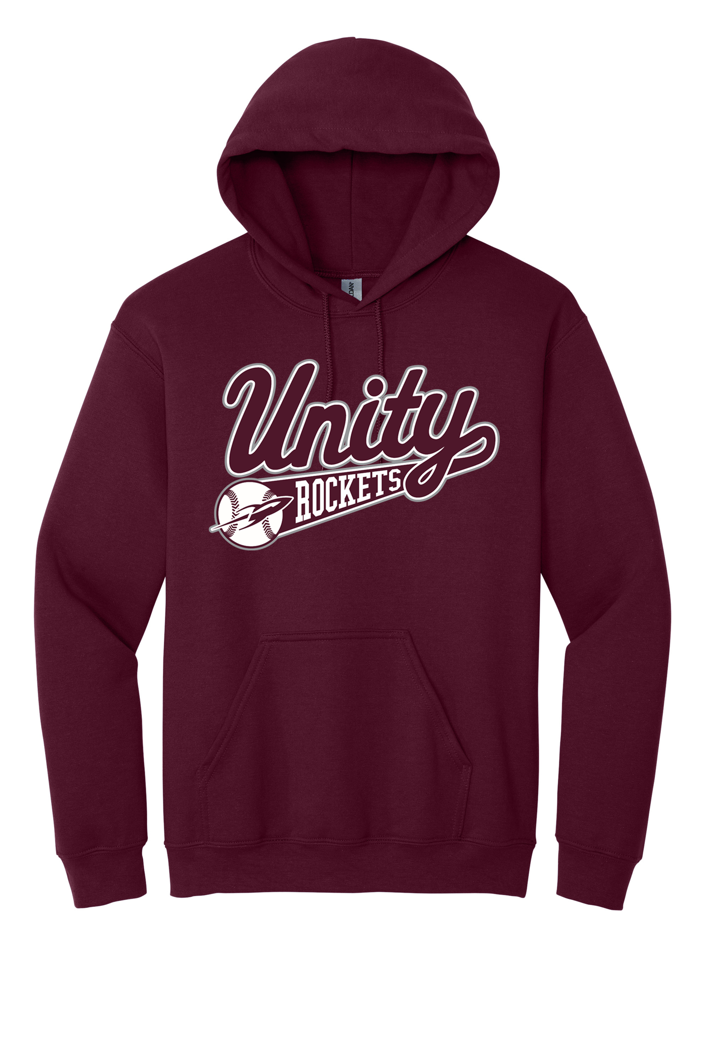 Unity - Baseball - Design 01 -  Hooded Sweatshirt - Gildan 18500 - Maroon