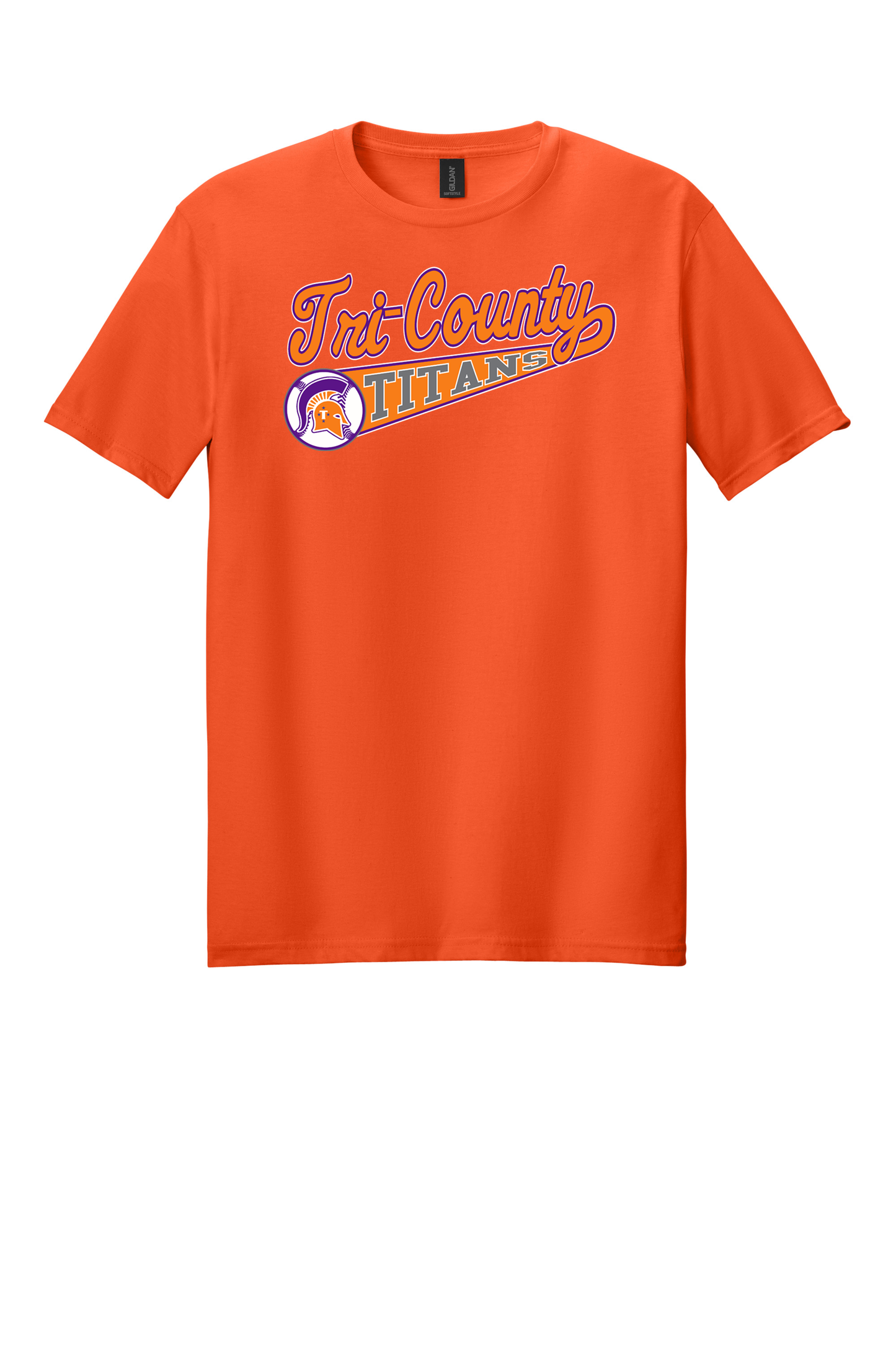 Tri-County - Baseball - Design 01 -  T-shirt - Gildan 64000 - Orange