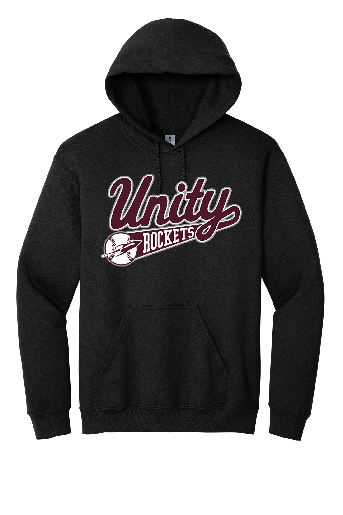 Unity - Baseball - Design 01 -  Hooded Sweatshirt - Gildan 18500 - Black
