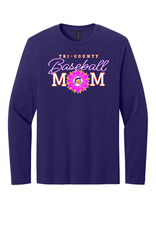 Tri-County - Baseball - Design 02 -  Long Sleeve T - Gildan 64400 - Team Purple