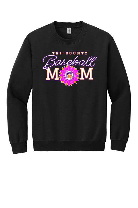 Tri-County - Baseball - Design 02 -  Crewneck Sweatshirt - Gildan 18000 - Black