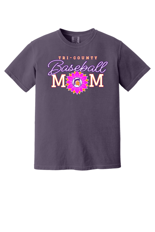 Tri-County - Baseball - Design 02 -  T-shirt - Comfort Color 1717 - Wine