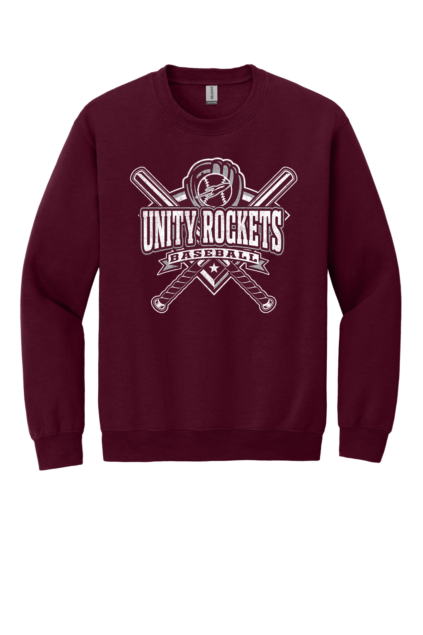 Unity - Baseball - Design 03 -  Crewneck Sweatshirt - Gildan 18000 - Maroon