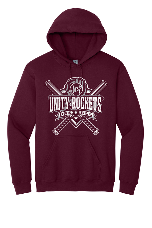 Unity - Baseball - Design 03 -  Hooded Sweatshirt - Gildan 18500 - Maroon