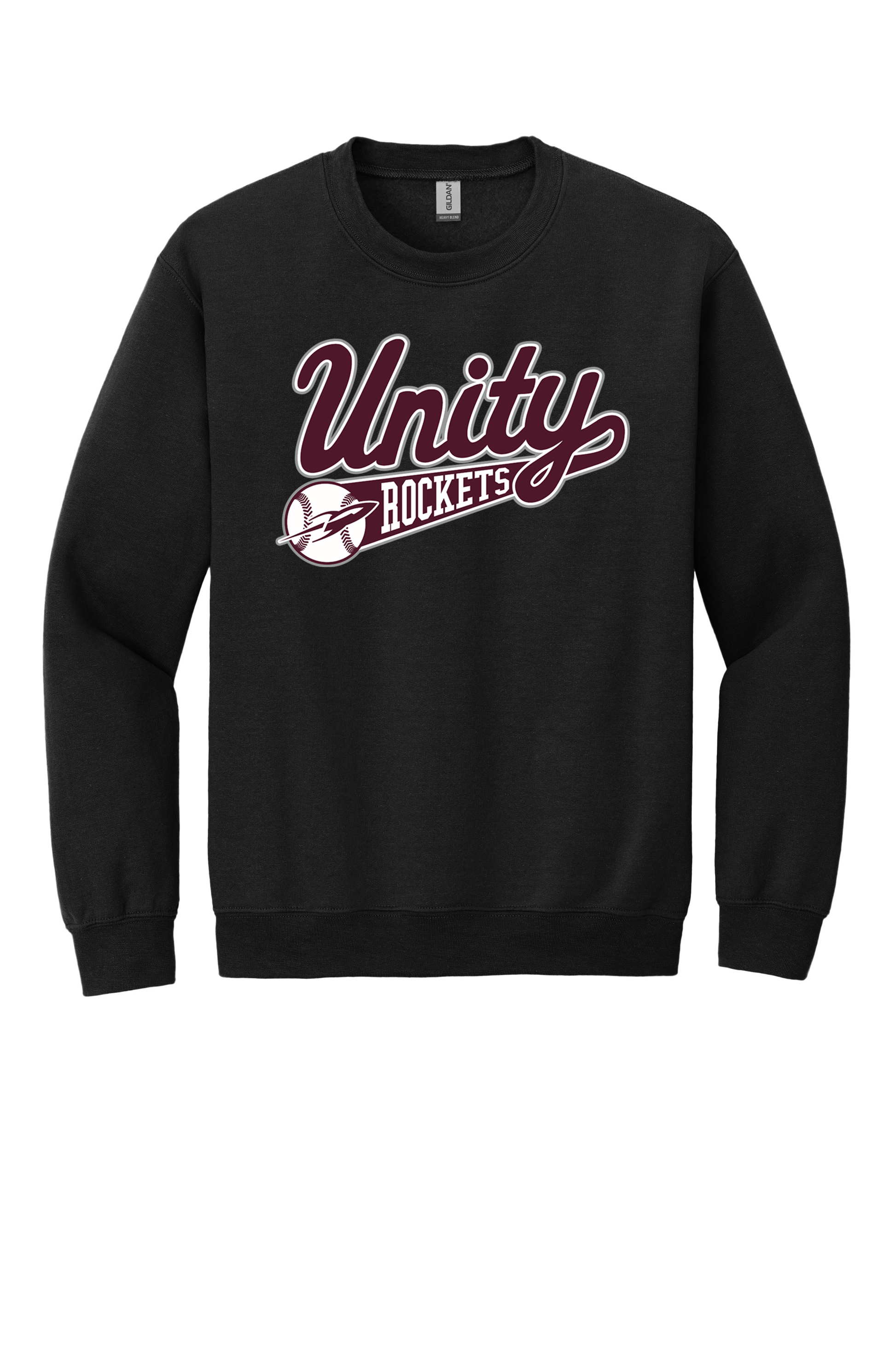 Unity - Baseball - Design 01 -  Crewneck Sweatshirt - Gildan 18000 - Black