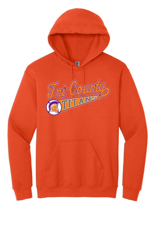 Tri-County - Baseball - Design 01 -  Hooded Sweatshirt - Gildan 18500 - Orange