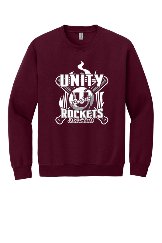 Unity - Baseball - Design 05 - Crewneck Sweatshirt - Gildan 18000 - Maroon