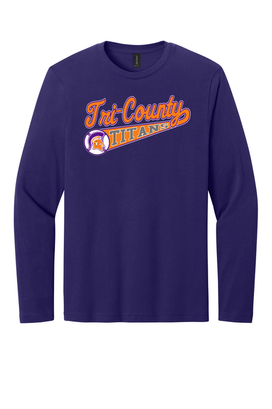 Tri-County - Baseball - Design 01 -  Long Sleeve T - Gildan 64400 - Team Purple