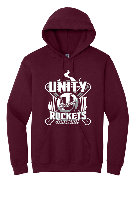 Unity - Baseball - Design 05 - Hooded Sweatshirt - Gildan 18500 - Maroon