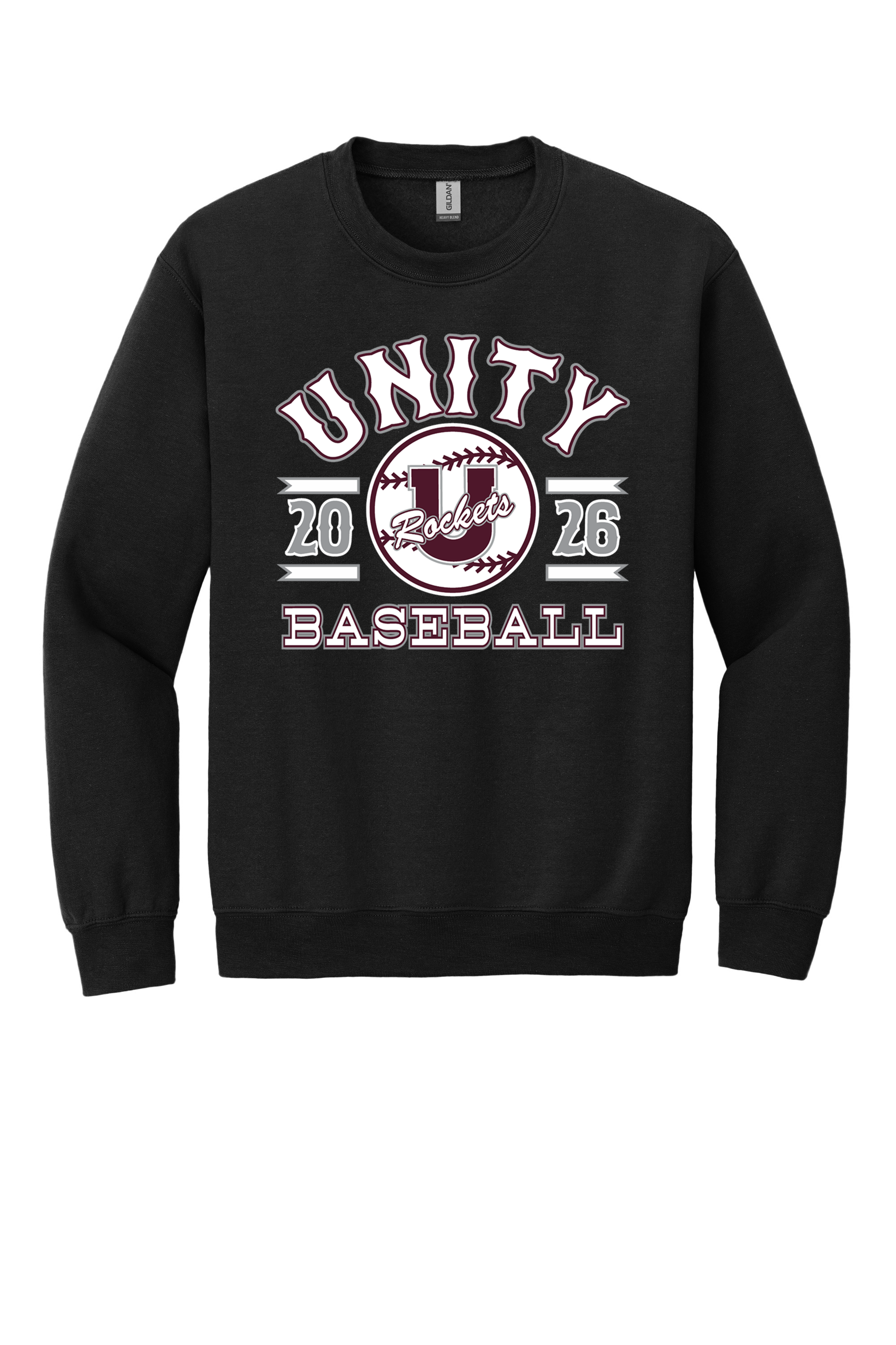 Unity - Baseball - Design 04 - Crewneck Sweatshirt - Gildan 18000 - Black