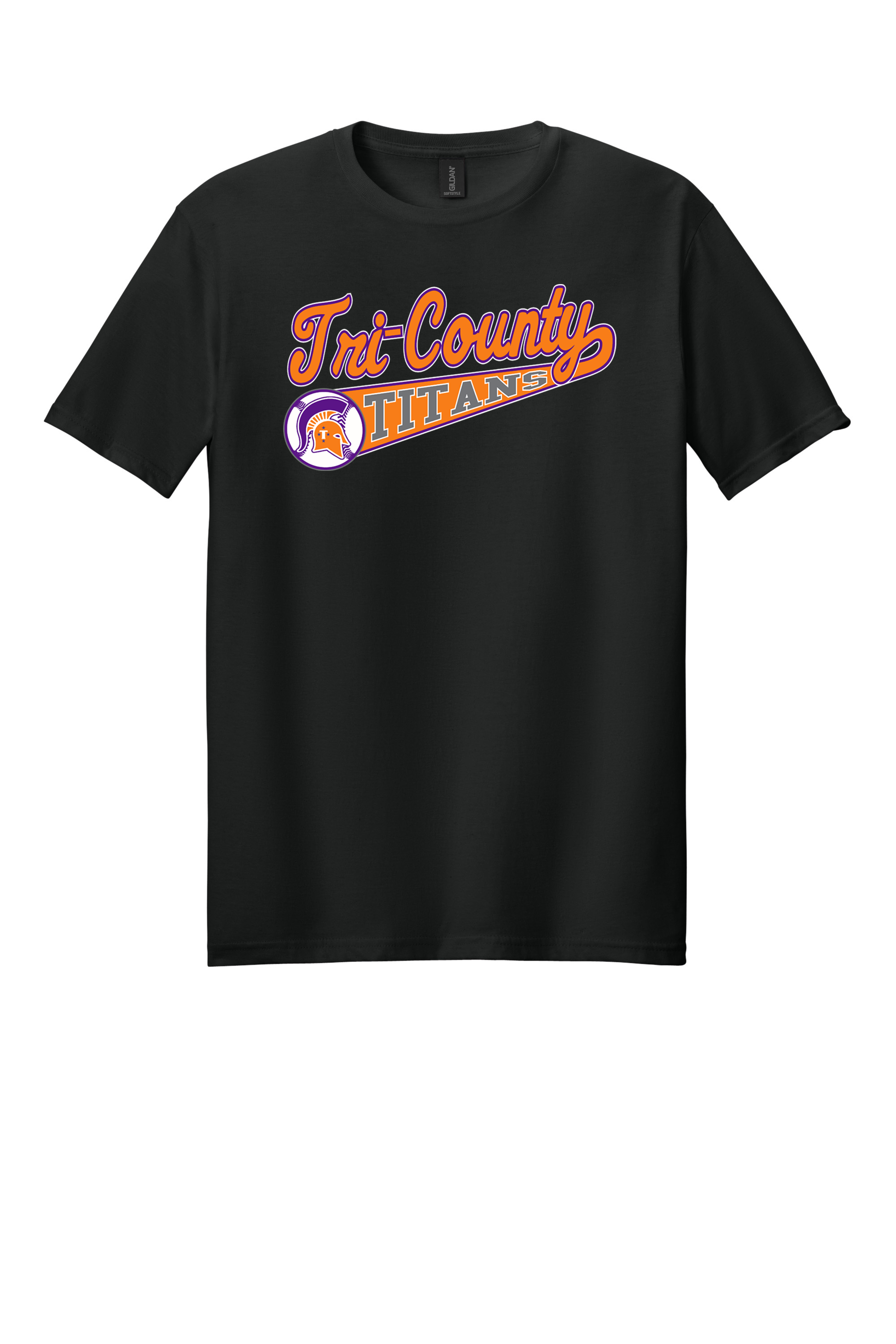 Tri-County - Baseball - Design 01 -  T-shirt - Gildan 64000 - Black